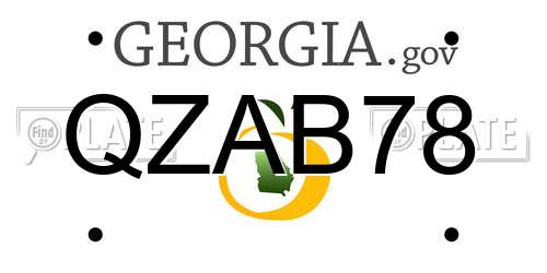 QZAB78 Georgia License Plate
