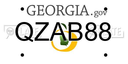 QZAB88 Georgia License Plate