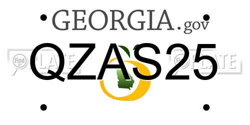 QZAS25 Georgia License Plate