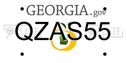 QZAS55 Georgia License Plate