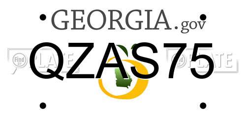 QZAS75 Georgia License Plate