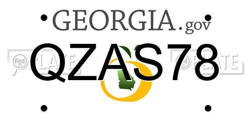 QZAS78 Georgia License Plate