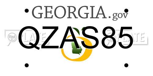 QZAS85 Georgia License Plate