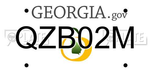 QZB02M Georgia License Plate