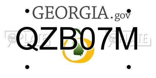 QZB07M Georgia License Plate