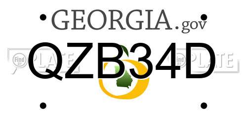 QZB34D Georgia License Plate