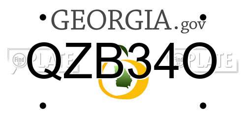 QZB34O Georgia License Plate
