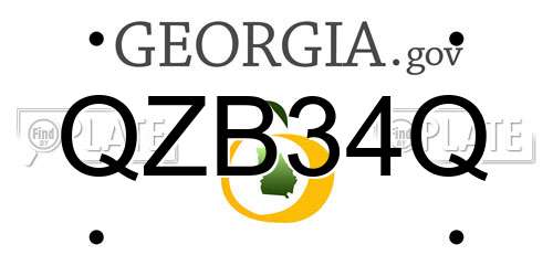 QZB34Q Georgia License Plate