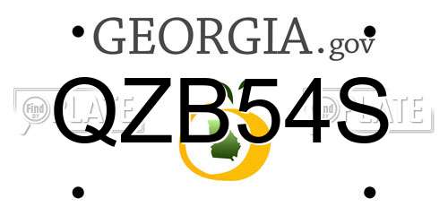 QZB54S Georgia License Plate