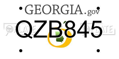 QZB845 Georgia License Plate