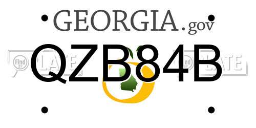 QZB84B Georgia License Plate