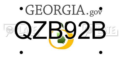 QZB92B Georgia License Plate