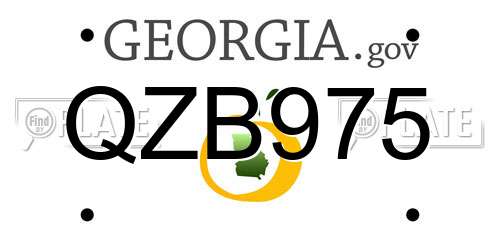 QZB975 Georgia License Plate