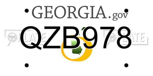 QZB978 Georgia License Plate
