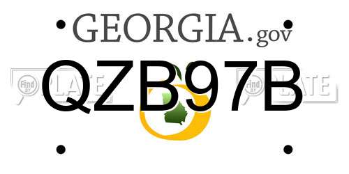 QZB97B Georgia License Plate