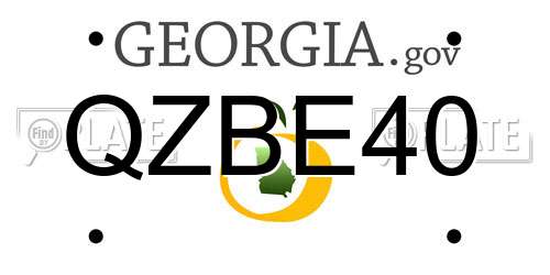 QZBE40 Georgia License Plate
