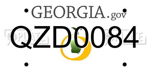 QZD0084 Georgia License Plate