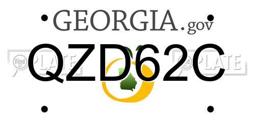 QZD62C Georgia License Plate