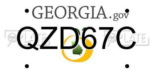 QZD67C Georgia License Plate