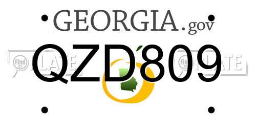 QZD809 Georgia License Plate
