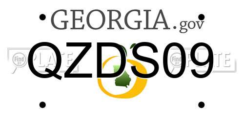 QZDS09 Georgia License Plate