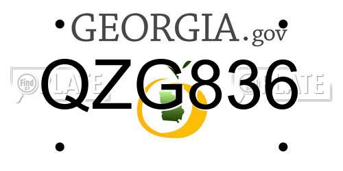QZG836 Georgia License Plate