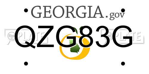 QZG83G Georgia License Plate