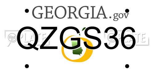 QZGS36 Georgia License Plate