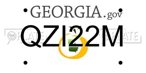 QZI22M Georgia License Plate