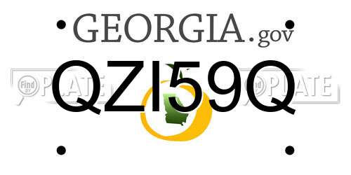 QZI59Q Georgia License Plate