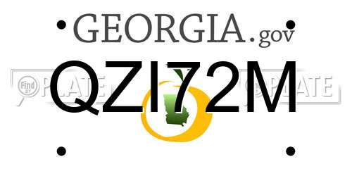 QZI72M Georgia License Plate