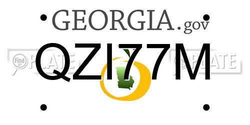 QZI77M Georgia License Plate
