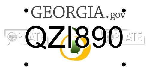 QZI890 Georgia License Plate