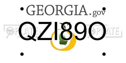 QZI89O Georgia License Plate