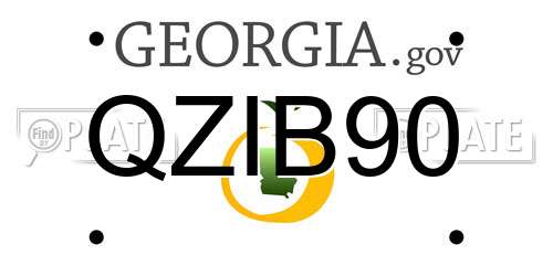 QZIB90 Georgia License Plate