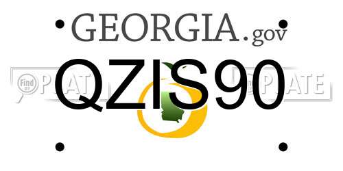QZIS90 Georgia License Plate