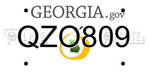 QZO809 Georgia License Plate