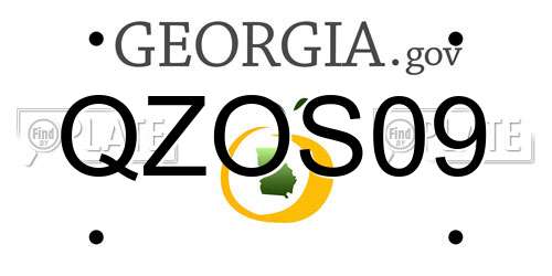 QZOS09 Georgia License Plate