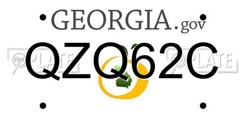 QZQ62C Georgia License Plate
