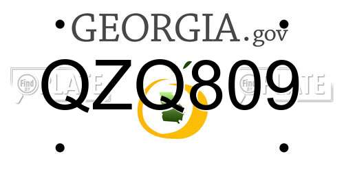 QZQ809 Georgia License Plate
