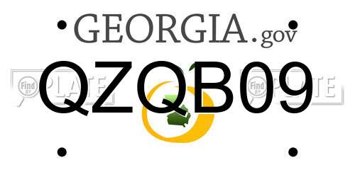 QZQB09 Georgia License Plate