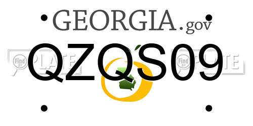 QZQS09 Georgia License Plate