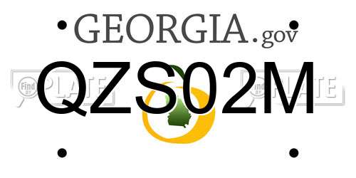 QZS02M Georgia License Plate
