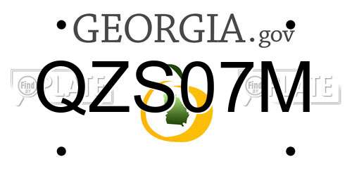 QZS07M Georgia License Plate