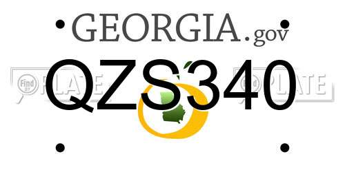 QZS340 Georgia License Plate