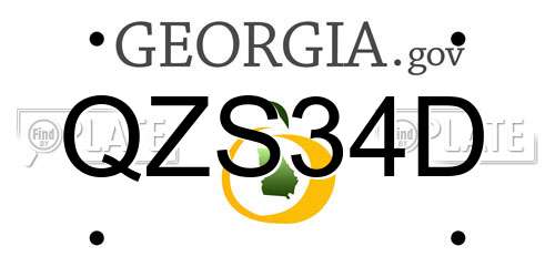 QZS34D Georgia License Plate