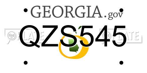 QZS545 Georgia License Plate
