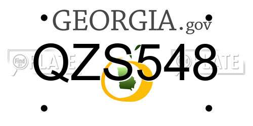 QZS548 Georgia License Plate