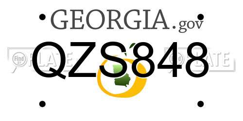 QZS848 Georgia License Plate
