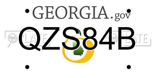 QZS84B Georgia License Plate